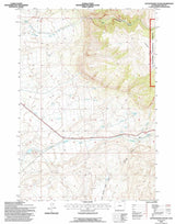 1993 Topo Map of Cottonwood Canyon Wyoming WY