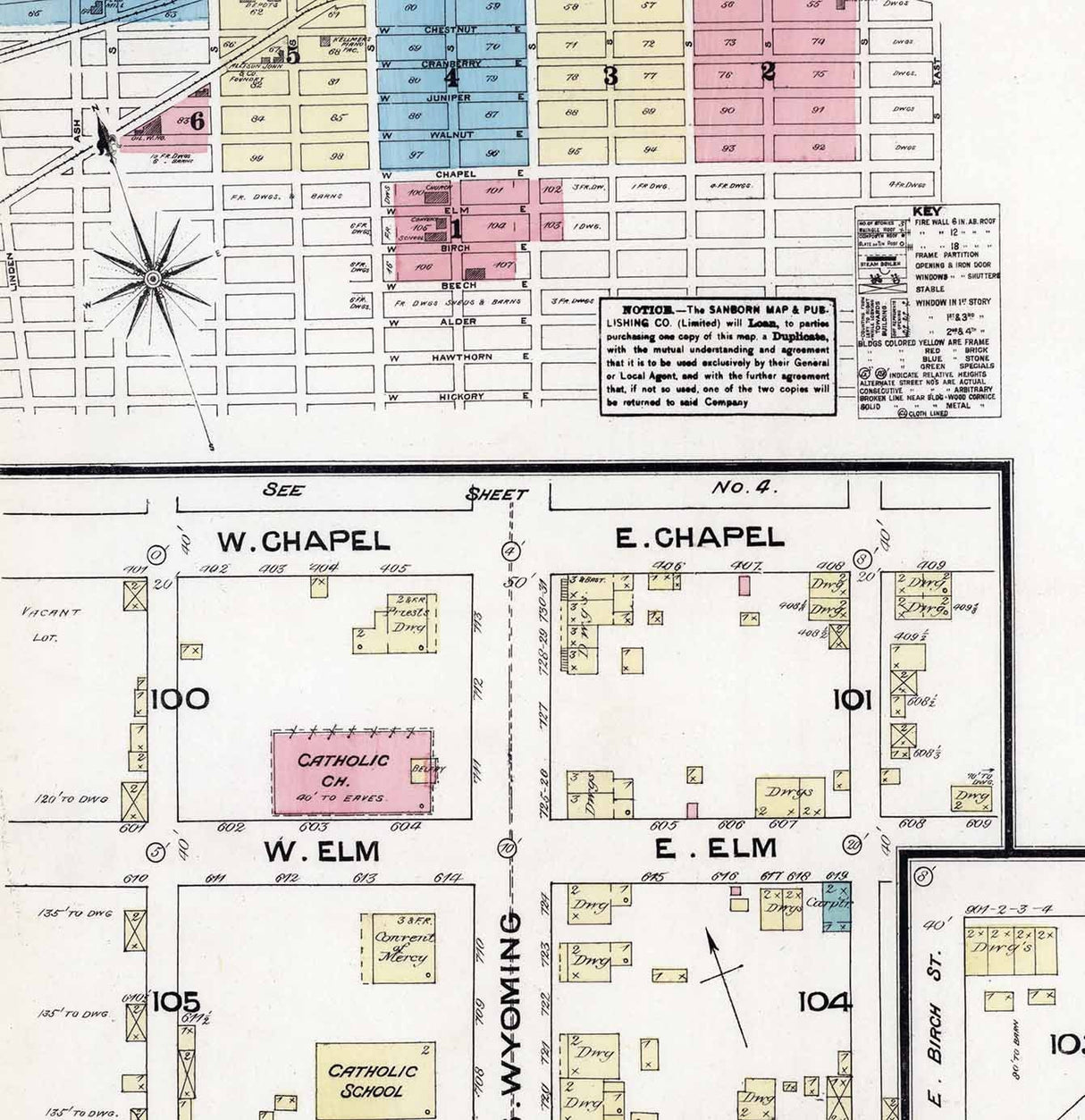 1884 Town Map of Hazleton Luzerne County Pennsylvania