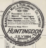 1884 Town Map of Huntingdon County Pennsylvania