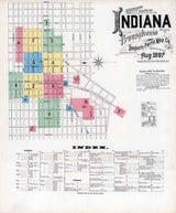 1897 Town Map of Indiana County Pennsylvania