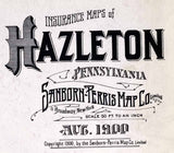 1900 Town Map of Hazleton Luzerne County Pennsylvania