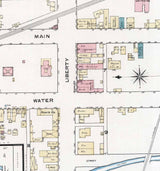 1886 Town Map of Jamestown Mercer County Pennsylvania
