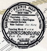 1891 Town Map of Johnsonburg Elk County Pennsylvania