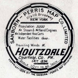 1894 Town Map of Houtzdale Clearfield County Pennsylvania