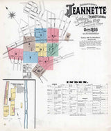 1895 Town Map of Jeannette Westmoreland County Pennsylvania