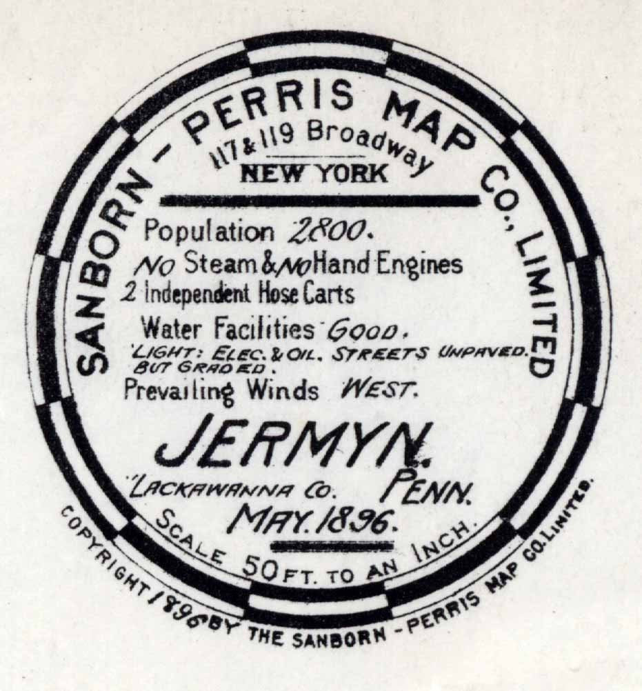 1896 Town Map of Jermyn Lackawanna County Pennsylvania