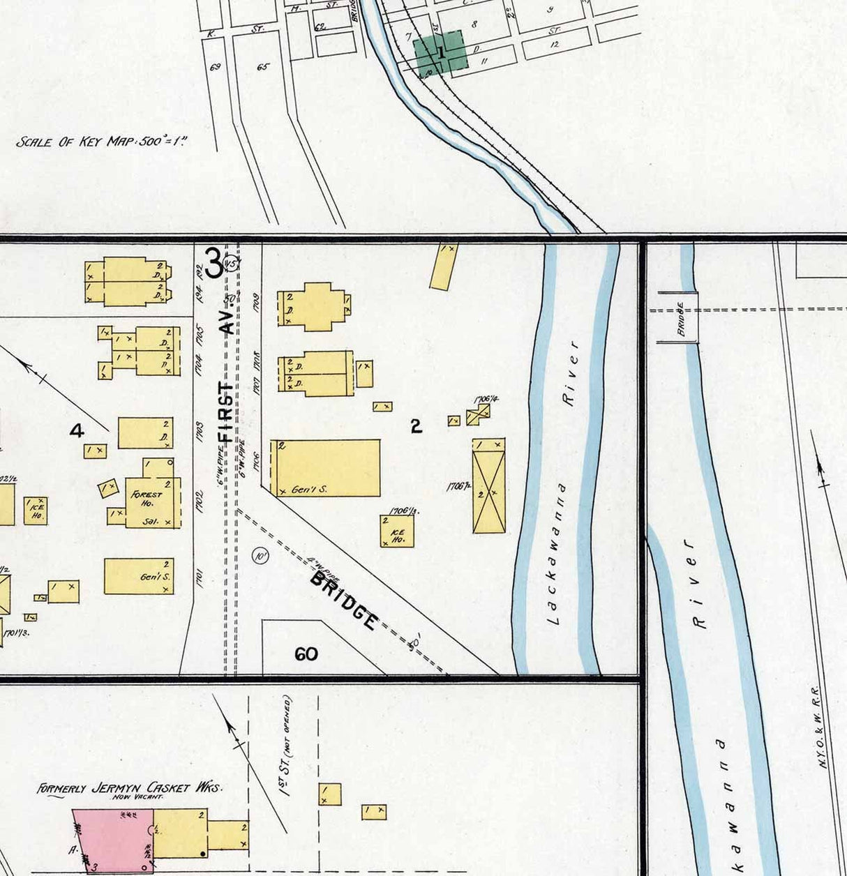 1896 Town Map of Jermyn Lackawanna County Pennsylvania
