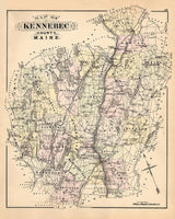 1884 Map of Kennebec County Maine