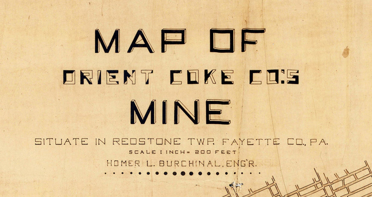 1920 Map of Orient Coke Company Mine Fayette County Pa