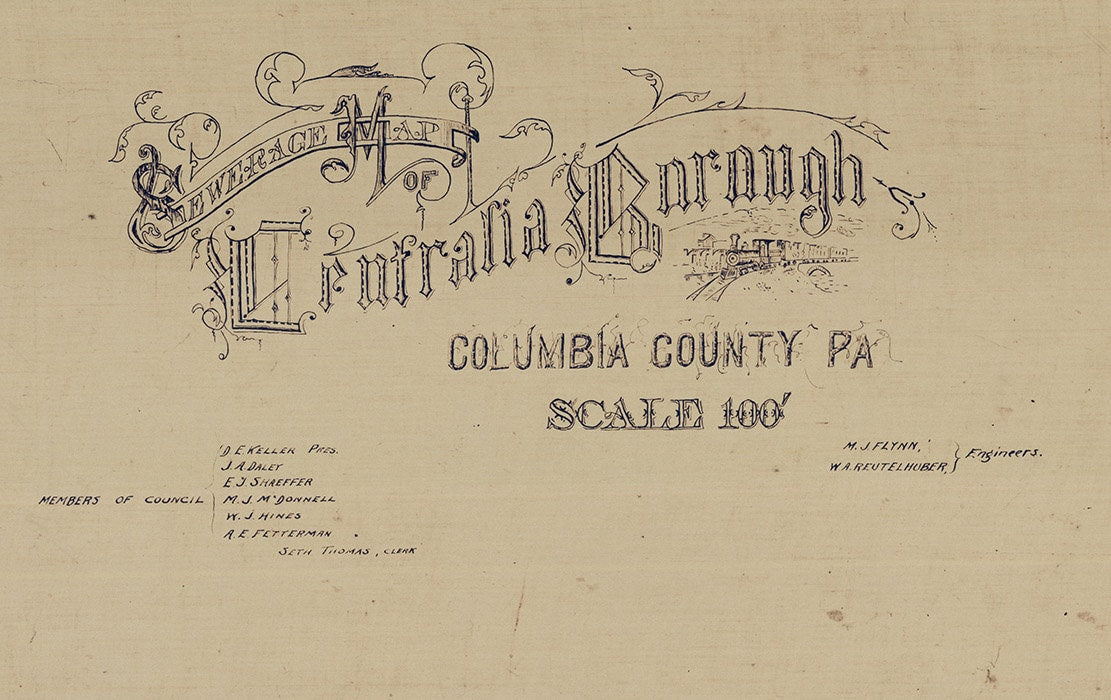 1961 Map of Centralia Borough Columbia County Pennsylvania
