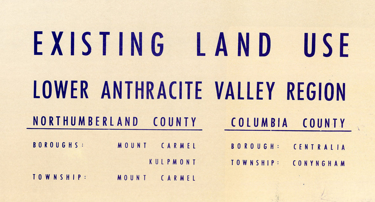 1962 Mine Map of Columbia and Northumberland County PA Centralia Boro & Mt Carmel Boro
