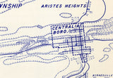 1962 Mine Map of Columbia and Northumberland County PA Centralia Boro & Mt Carmel Boro