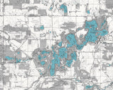 1969 Map of Long Lake Chain Waupaca County Wisconsin