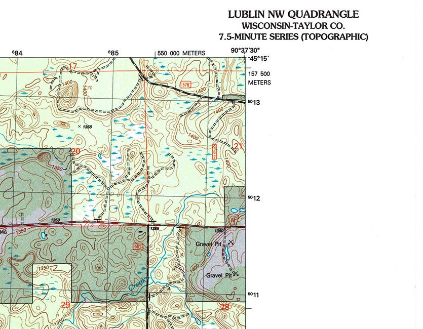 2005 Topo Map of Lublin Quadrangle Taylor County Wisconsin Chequamegon Lake