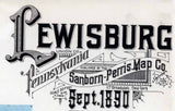 1890 Town Map of Lewisburg Union County Pennsylvania