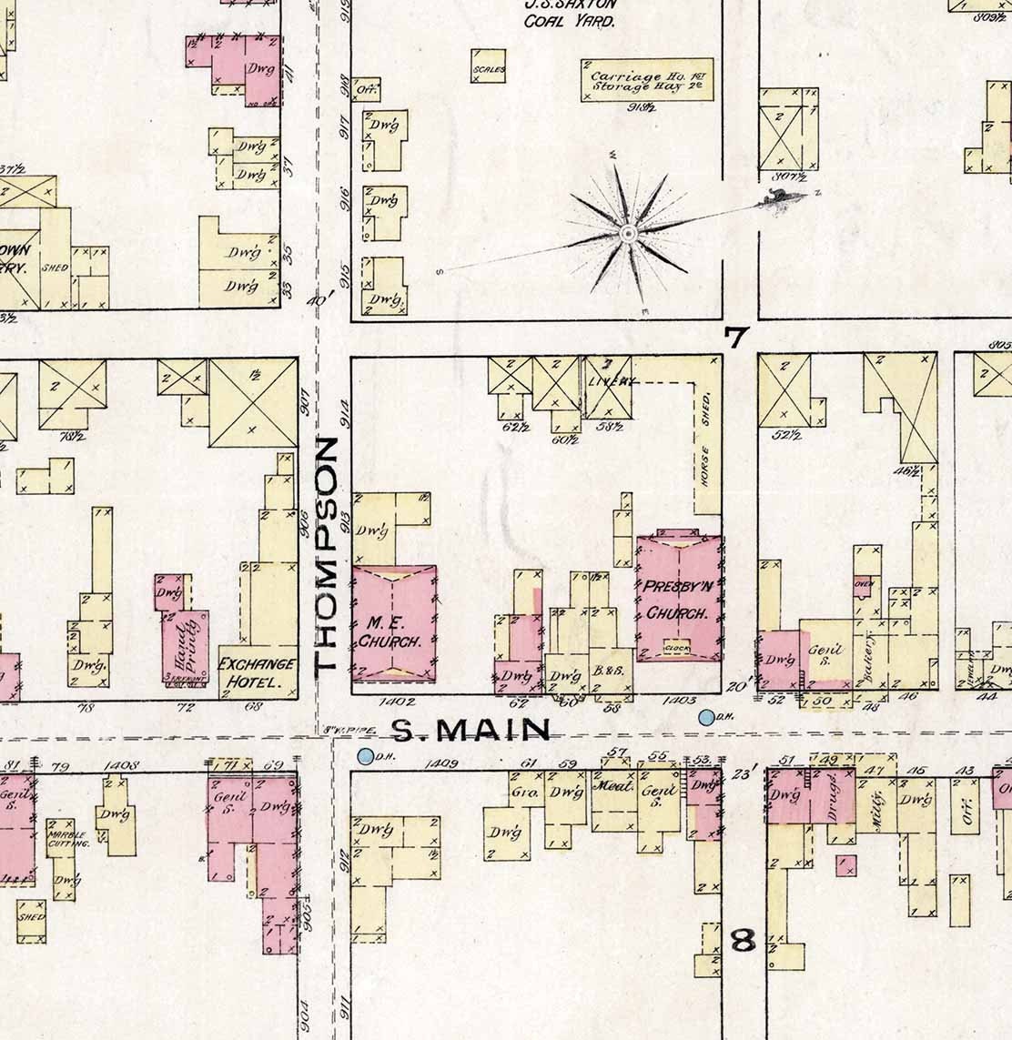 1885 Town Map of Jersey Shore Lycoming County Pennsylvania