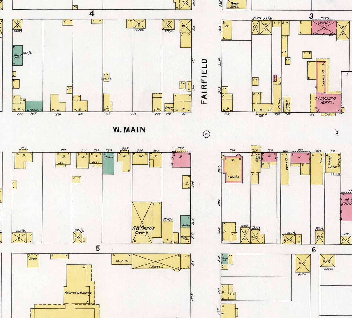 1895 Town Map of Ligonier Westmoreland County Pennsylvania