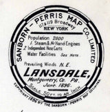 1896 Town Map of Lansdale Montgomery County Pennsylvania