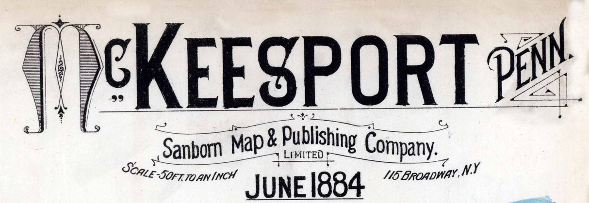1884 Town Map of McKeesport Allegheny County Pennsylvania