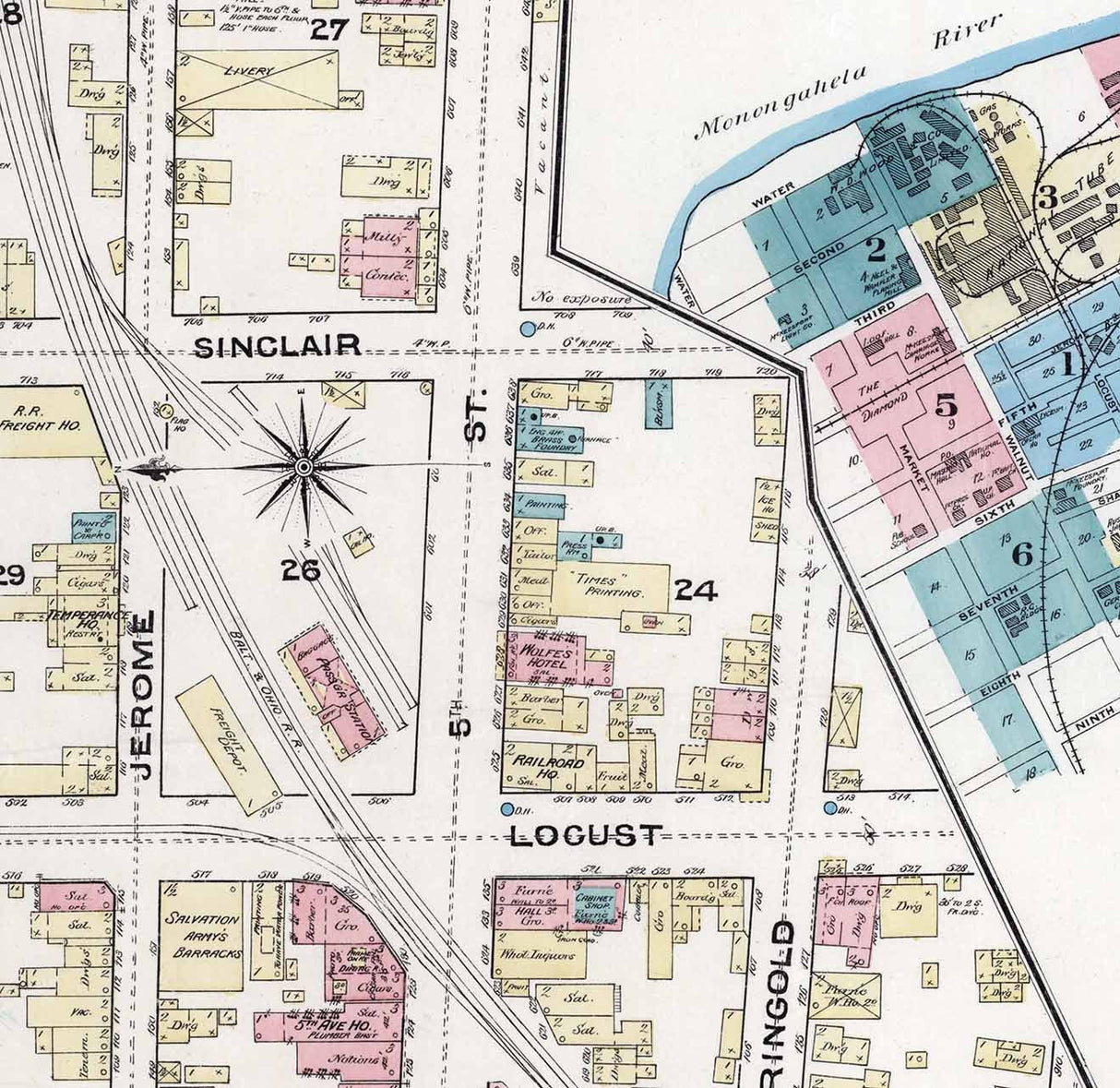 1884 Town Map of McKeesport Allegheny County Pennsylvania