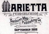 1886 Town Map of Marietta Lancaster County Pennsylvania