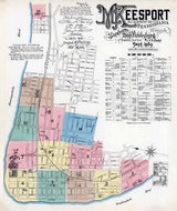 1889 Town Map of McKeesport Allegheny County Pennsylvania