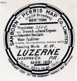 1891 Town Map of Luzerne County Pennsylvania