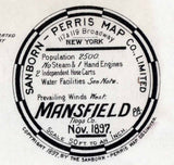 1892 Town Map of Mansfield Tioga County Pennsylvania