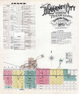 1896 Town Map of Mahanoy City Schuylkill County Pennsylvania