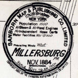 1884 Town Map of Millersburg Dauphin County Pennsylvania