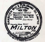 1884 Town Map of Milton Northumberland County Pennsylvania