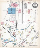 1885 Town Map of Mercerburg Franklin County Pennsylvania