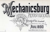 1890 Town Map of Mechanicsburg Cumberland County Pennsylvania