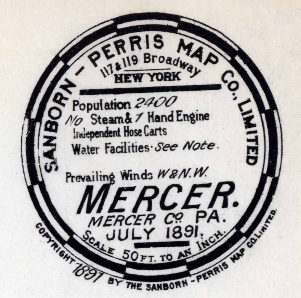 1891 Town Map of Mercer County Pennsylvania