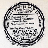1891 Town Map of Mercer County Pennsylvania