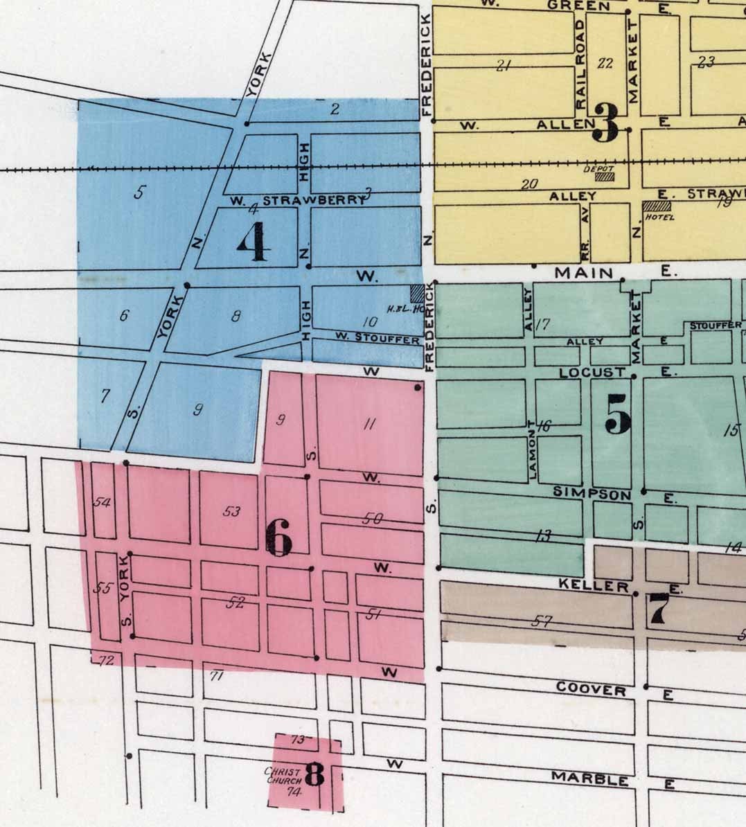 1896 Town Map of Mechanicsburg Cumberland County Pennsylvania