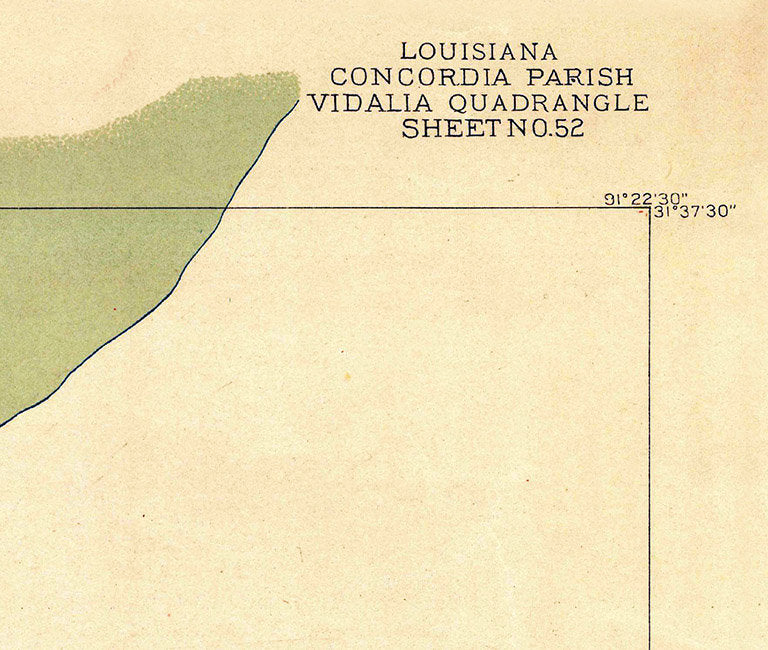 1909 Topo Map of Vidalia Louisiana Quadrangle