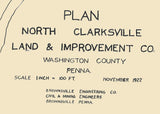 1922 Map of Clarksville Washington County Pennsylvania