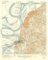 1922 Topo Map of Natchez Mississippi Quadrangle