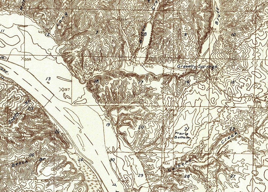 1924 Topo Map of Gravelly Springs Alabama Quadrangle