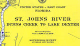 1968 Map of St Johns River Dunns Creek to Lake Dexter Florida