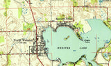 1950 Topo Map of North Webster Quadrangle Indiana Lake Webster