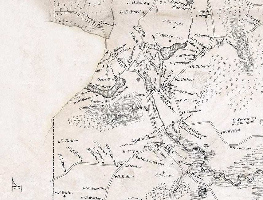 1838 Map of Marshfield Massachusetts