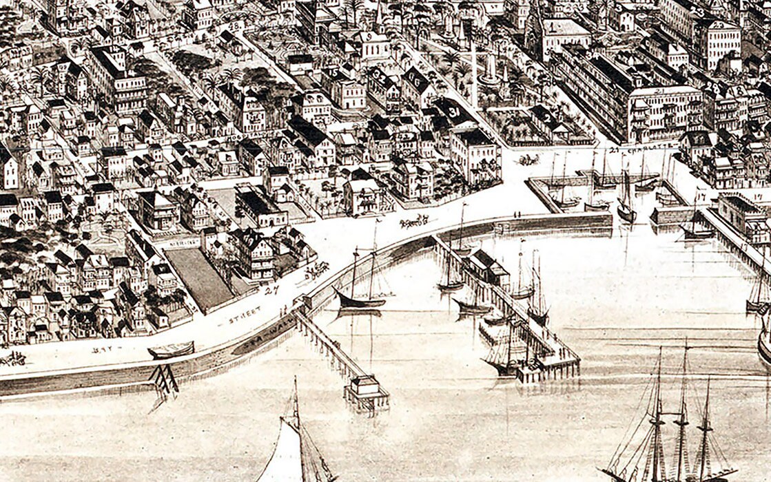 1885 Panoramic Map of Saint Augustine Florida