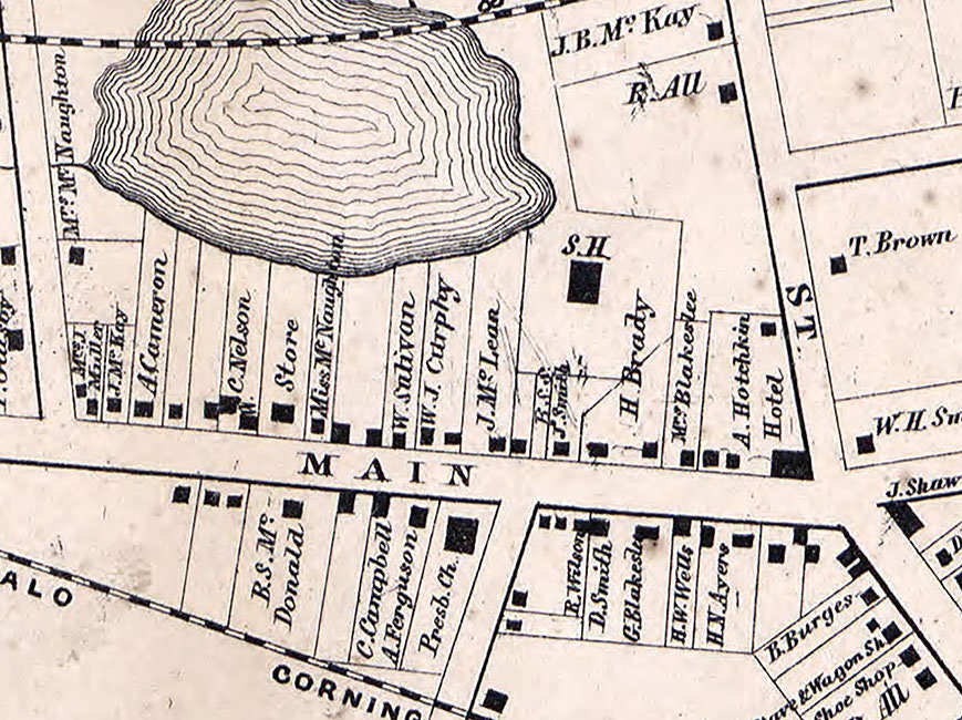 1858 Town Map of Caledonia Livingston County New York