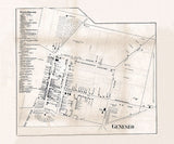 1858 Town Map of Geneseo Livingston County New York