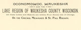 1890 Panoramic Map of Oconomowoc Wisconsin and the Lake Region of Waukesha County