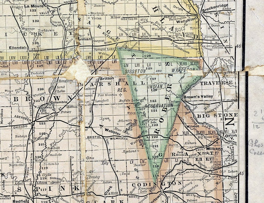 1887 Map of The Dakota Territory