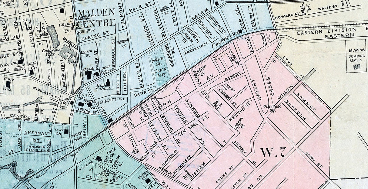1892 Map of Malden Massachusetts
