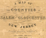 1849 Map of Salem & Gloucester County New Jersey from actual surveys Salem Genealogy